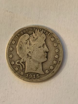1915 - S Liberty Barber 90 Silver Us Quarter