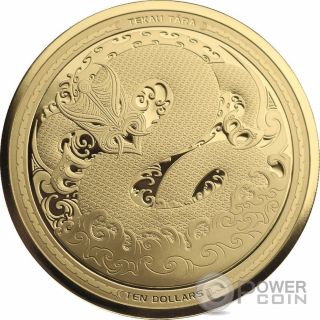 MYTHICAL TANIWHA Maori Tekau Set 2x1 Oz Silver Coin 1$ Gold 10$ Zealand 2017 2