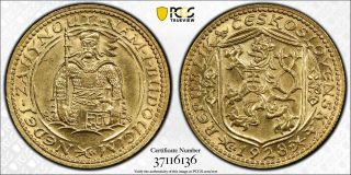 Czechoslovakia 1928 Dukat Gold World Coin ✮pcgs Ms63 Graded✮