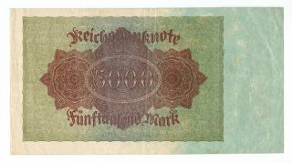 GERMANY REICHSBANKNOTE 5000 MARK 1922 2