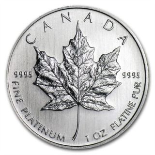 1 Oz Platinum Maple Leaf (canada) Canadian Random Year $50 Bu