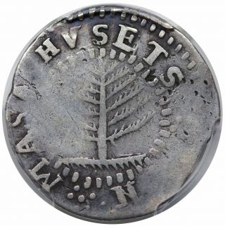 1652 Massachusetts Pine Tree Shilling,  Small Planchet,  Noe 15,  R5,  Pcgs F Detail