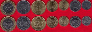 Central Africa Set Of 7 Coins: 1 - 100 Francs 2006 Unc