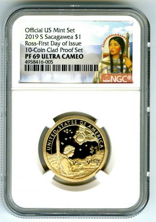 2019 S $1 Sacagawea Proof Ngc Pf69 Ucam First Day Of Issue Dollar Portrait Fdi