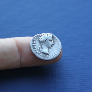 Imperial Roman Silver Coin Denarius Of Augustus C 2 Bc