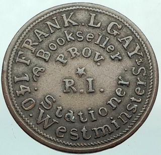 1863 Us Civil War Store Card Rhode Island Jewish Token Penny Coin Frank L Gay