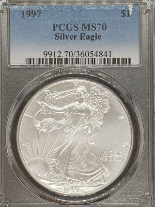 1997 American Silver Eagle Dollar $1 Ase Pcgs Ms70 Rare Key Date $1,  250 Value