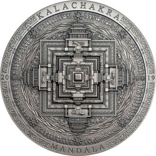 Mongolia 2019 2000 Togrog Kalachakra Mandala 3oz Silver Coin - Last Piece