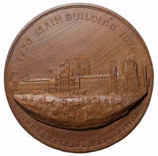 1876 United States Centennial Exposition Philadelphia Main Building Wooden Medal