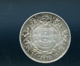 Portugal 50 Centavos Silver 1916 Dsp218