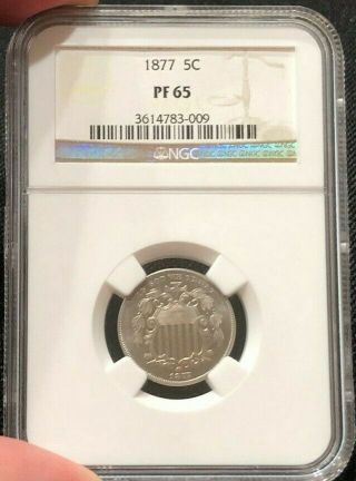 1877 Shield Nickel - Ngc Pf 65 - Proof 65 -