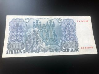 banknote Austria 1000 Schillings 1954 P - 135 2