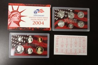 2004 Us Silver 11 Coin Proof Set With