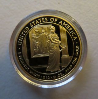 4 Gold Coin Set,  All 2007 Proof $10 Spouse Washington Adams Jefferson ' s Madison 10