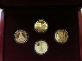 4 Gold Coin Set,  All 2007 Proof $10 Spouse Washington Adams Jefferson ' s Madison 2