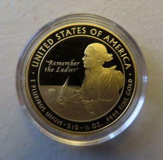 4 Gold Coin Set,  All 2007 Proof $10 Spouse Washington Adams Jefferson ' s Madison 6