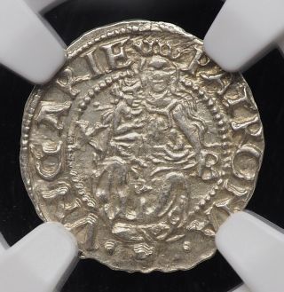 Hungary.  Silver Denar,  Ferdinand I,  1556 - Kb,  State,  Ngc Ms63