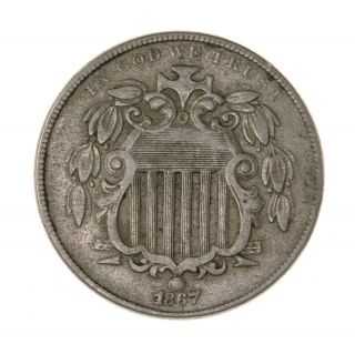 Raw 1867 Shield 5c Uncertified Ungraded Circulated Us Philadelphia Nickel