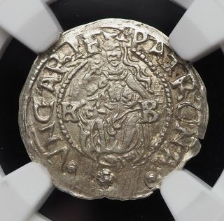 Hungary.  Silver Denar,  Maximilian Ii,  1563 - Kb,  State,  Ngc Ms62