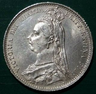 1887 Great Britain Victoria Sixpence Silver Coin Withdrawn Type Great Details