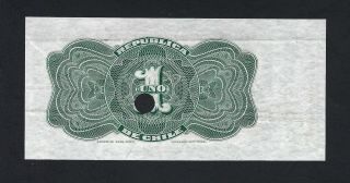 Chile One Peso ND (1898 - 1919) P15s Specimen About Uncirculated 2