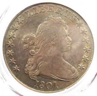 1801 Draped Bust Silver Dollar $1 - Certified Pcgs Vf Details - Rare Coin