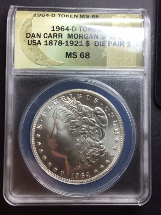 1964 - D Morgan Silver Dollar - Daniel Carr Moonlight Fantasy Strike Ms68