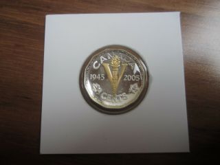 2005 " Victory 5 Cent " Silver With Gold Plated From Rcm Annual Report Rare