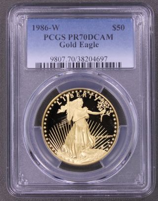 1986 - W $50 Proof Gold Eagle,  Pcgs Pr70dcam