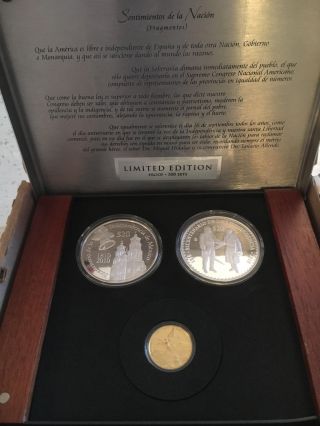 2010 Mexico Libertad 3 Coins Set (1 Gold And 2 Silver Coins)