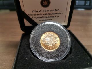 1914 $5 Canada GOLD Coin RCM Reserve RARE 2