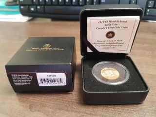 1914 $5 Canada GOLD Coin RCM Reserve RARE 4