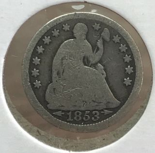 1853 With Arrows - Seated Liberty Half Dime - Cent 5¢ Us Coin - Coinage Ae318