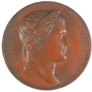 1805 France Germany NAPOLEON THE PEACE OF PRESSBURG by Andrieu.  copper 41mm. 2