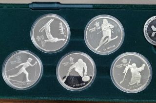 1988 CALGARY OLYMPICS SILVER COINS (10) OGP BOX PROOF BULLION CANADIAN 3