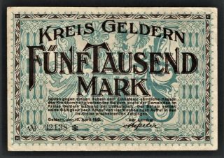 Vad - Geldern - 5000 Mark Inflation Note - 1