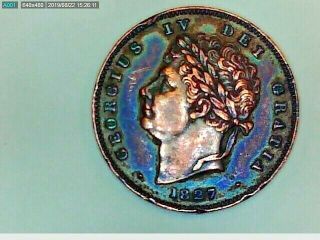 1827 Great Britain 1/3 Farthing Coin