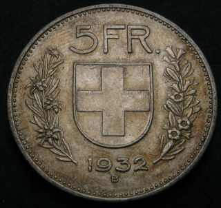 Switzerland 5 Francs 1932 B - Silver - Vf - 3351