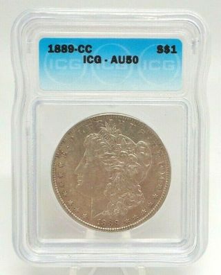 1889 Cc Morgan S$1 Silver Dollar Icg Au50 Certified Key Date A2