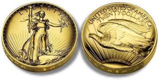 2009 Ultra High Relief Gold Double Eagle $20 US Coin w/Box and 2