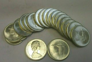 (20) 1867 - 1967 Canadian Silver Flying Goose $1 One Dollar