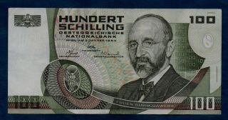 Austria Banknote 100 Schilling 1984 Vf