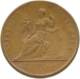 Guatemala Peso 1894 Pattern Trial Strike In Copper T64 545