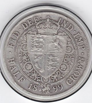 1899 Queen Victoria Half Crown (2/6d) - Sterling Silver Coin