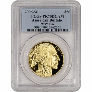 2006 - W American Gold Buffalo Proof (1 Oz) $50 - Pcgs Pr70 Dcam