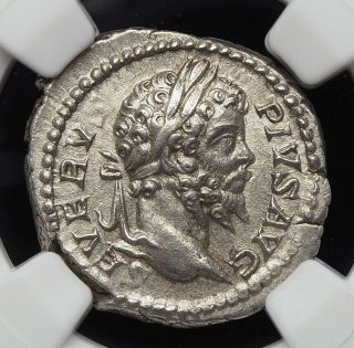 Septimius Severus,  Ad 193 - 211.  Ar Denarius.  Ngc Ch Xf