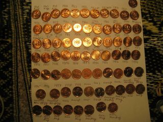 Canada Complete Set 1956 To 2012 Gem Red Pennies With Many Rare Varieties.