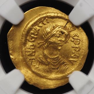 Heraclius.  610 - 641.  Gold Tremissis.  Cross.  Ngc Xf