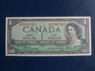 1954 Canada 1 Dollar Bank Note - Beattie/ram - Replacement Bm2041343 - Unc - 19 - 298