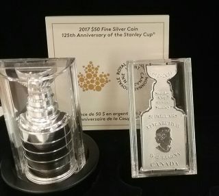 1892 - 2017 Stanley Cup 125th Anniversary $50 3.  2oz Pure Silver Proof Coin Canada